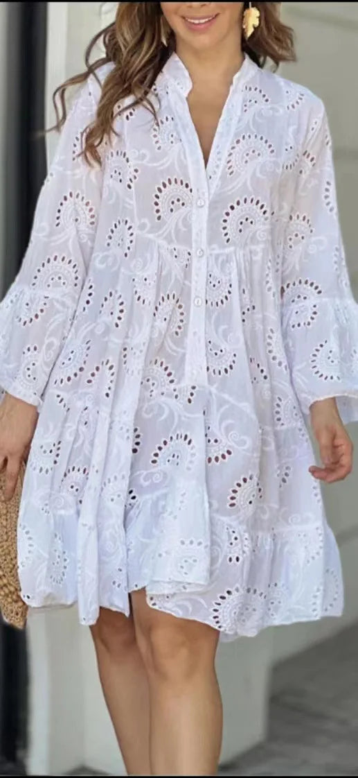 Mildred | Robe En Dentelle Avec Manches Bouffantes
