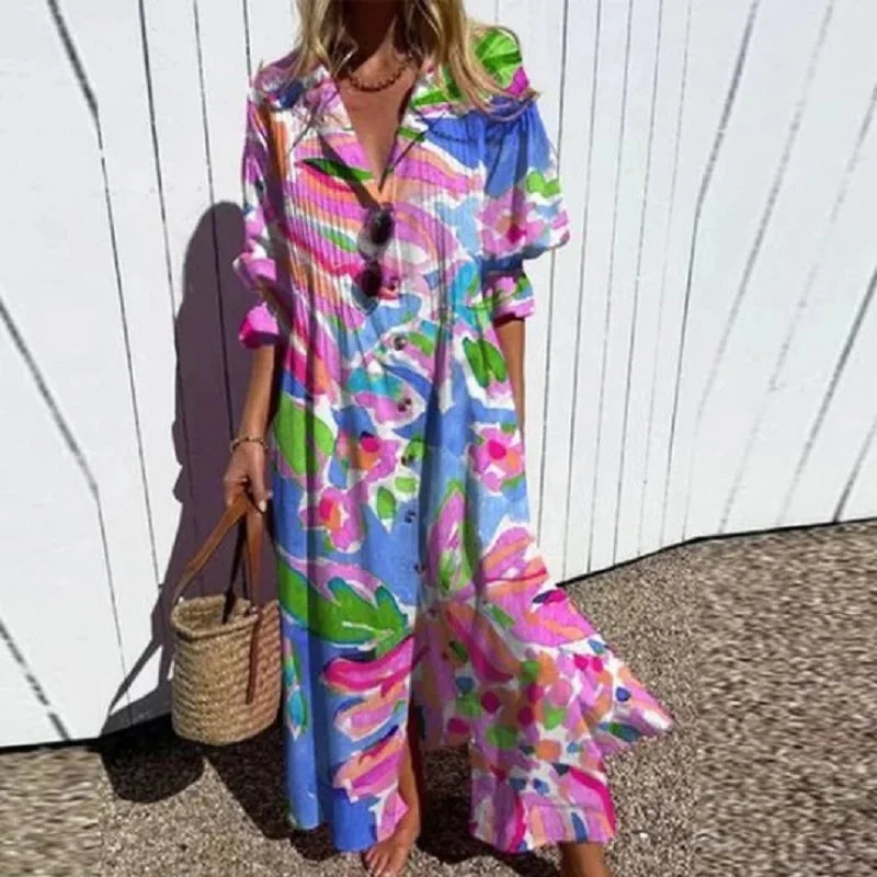 Elvina | Robe Bohème Élégante et Fluide pour Femme