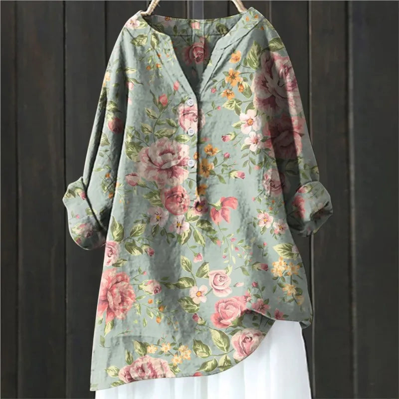 Martha | Blouse Longue Fleurie À Coupe Fluide Et Tissu Aéré