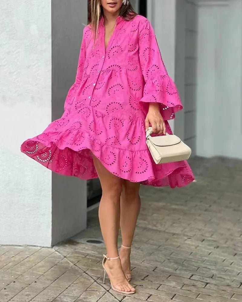 Mildred | Robe En Dentelle Avec Manches Bouffantes