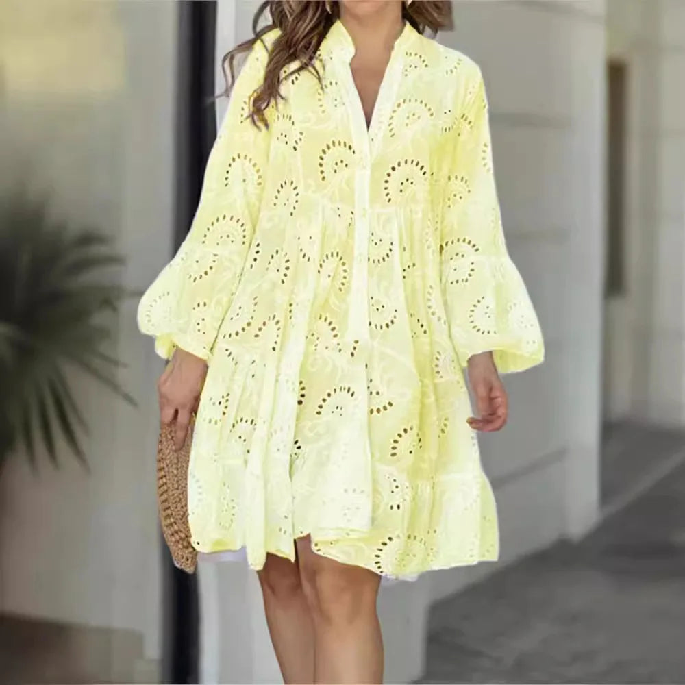 Mildred | Robe En Dentelle Avec Manches Bouffantes