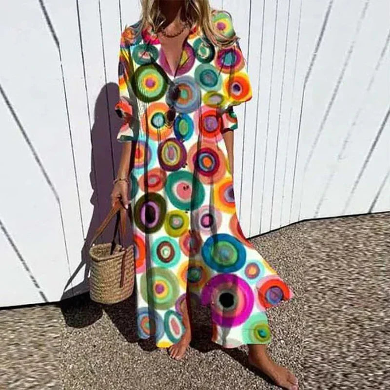 Elvina | Robe Bohème Élégante et Fluide pour Femme