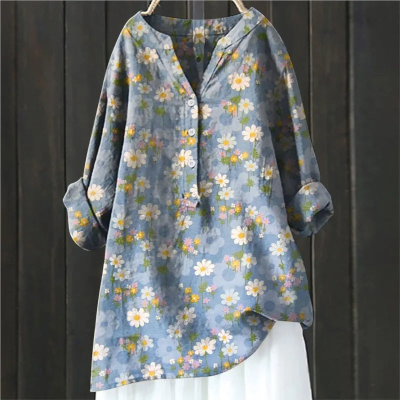 Martha | Blouse Longue Fleurie À Coupe Fluide Et Tissu Aéré
