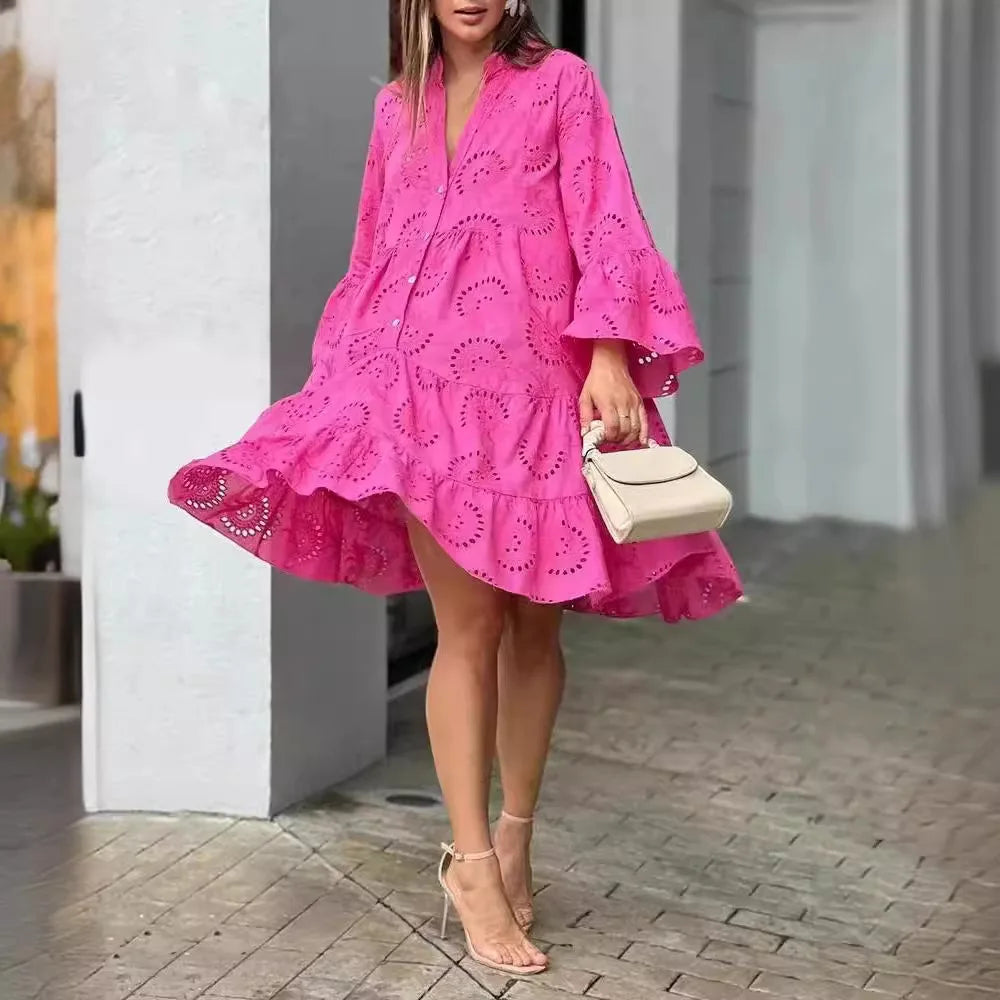 Mildred | Robe En Dentelle Avec Manches Bouffantes