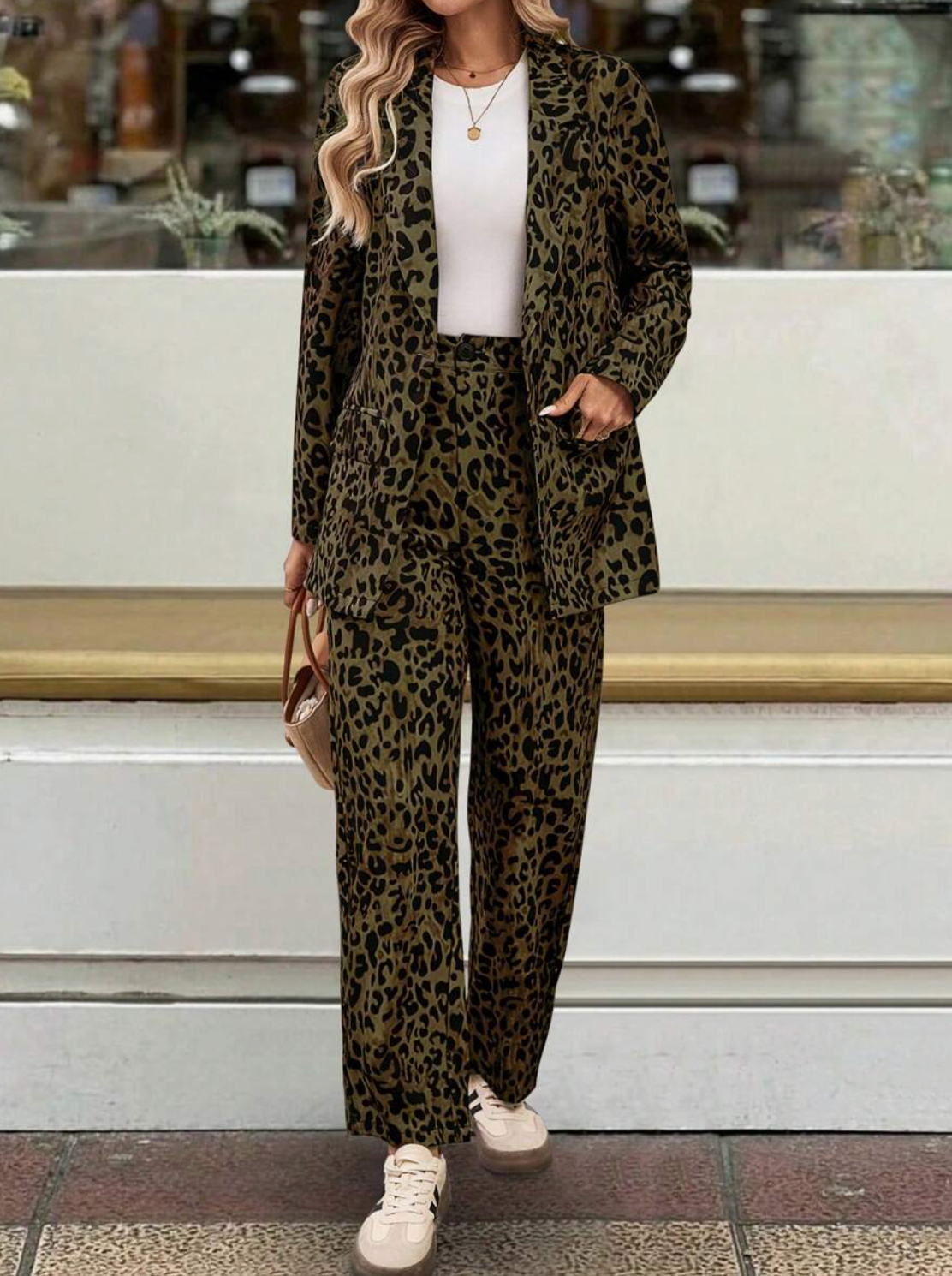 Loungewear Club – Ensemble Élégant à Imprimé Léopard