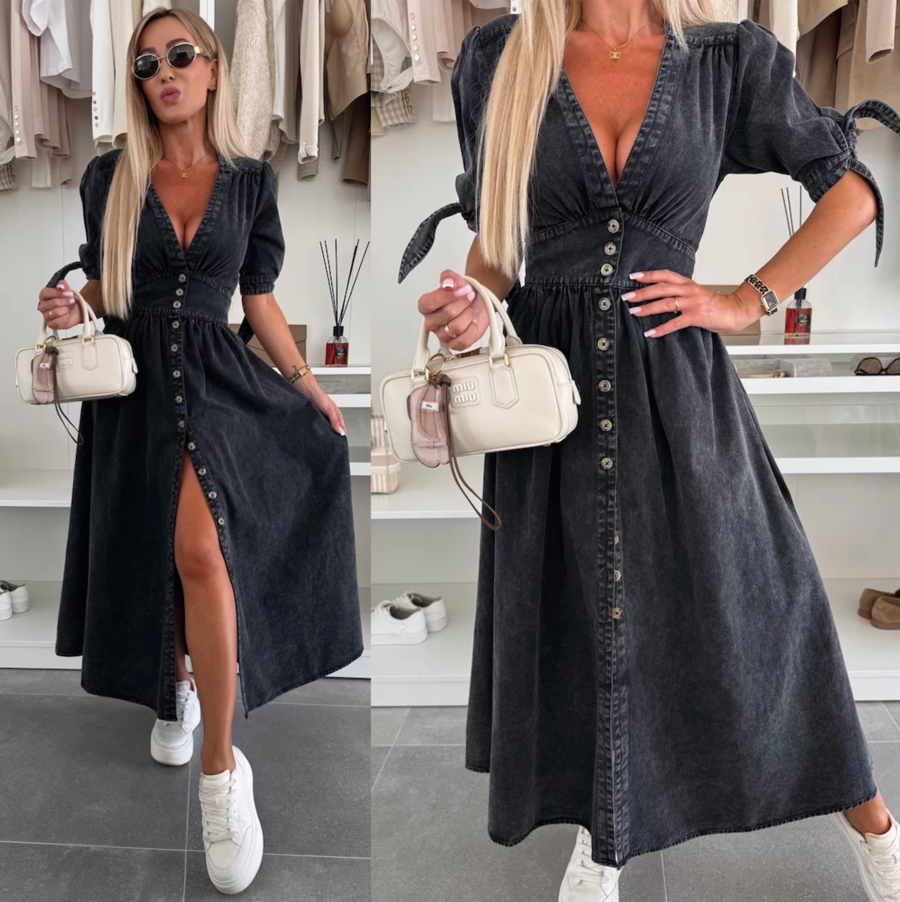 Ivanka - Robe En Denim Élégante