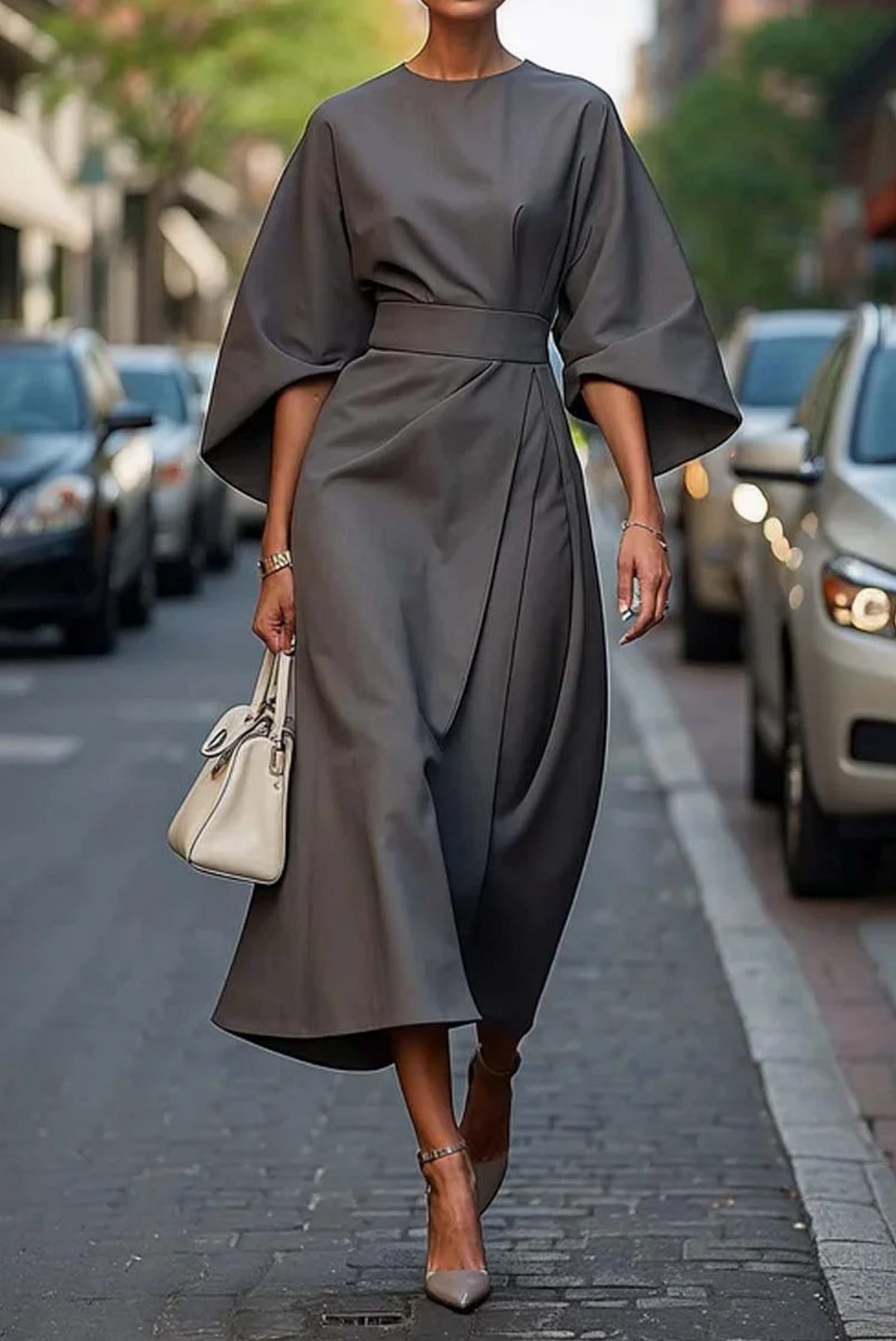 Sonia | Robe Élégante Avec Manches Lanterne