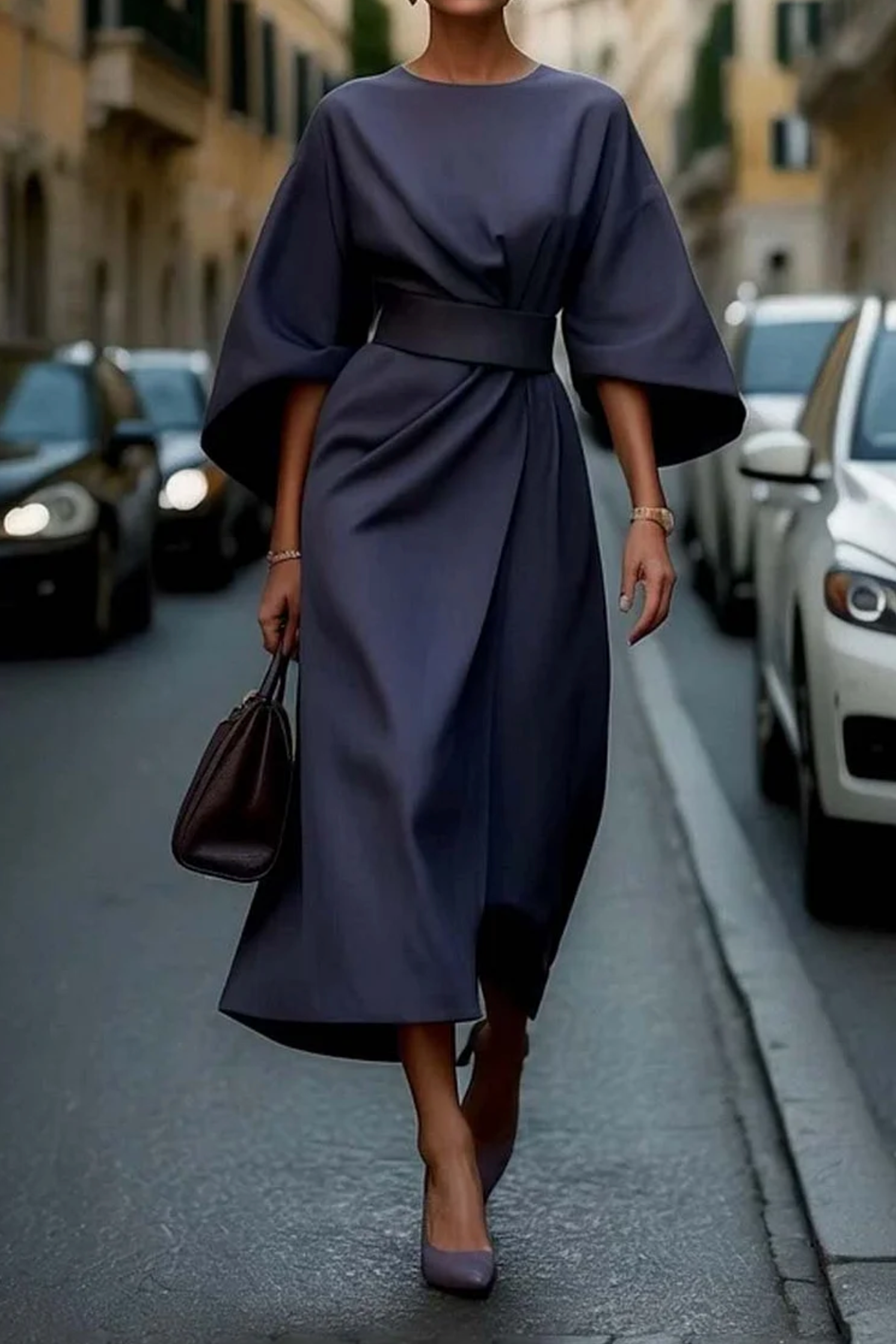 Sonia | Robe Élégante Avec Manches Lanterne