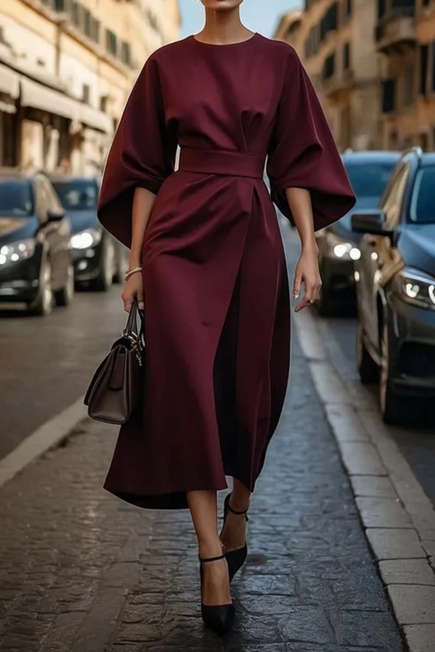 Sonia | Robe Élégante Avec Manches Lanterne