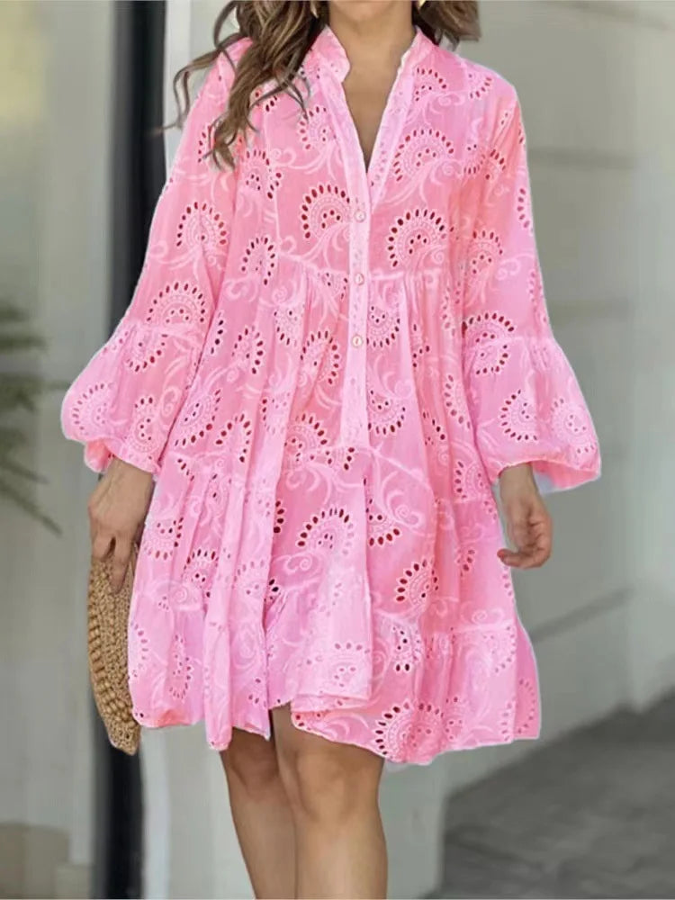Mildred | Robe En Dentelle Avec Manches Bouffantes