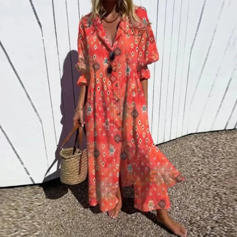 Elvina | Robe Bohème Élégante et Fluide pour Femme