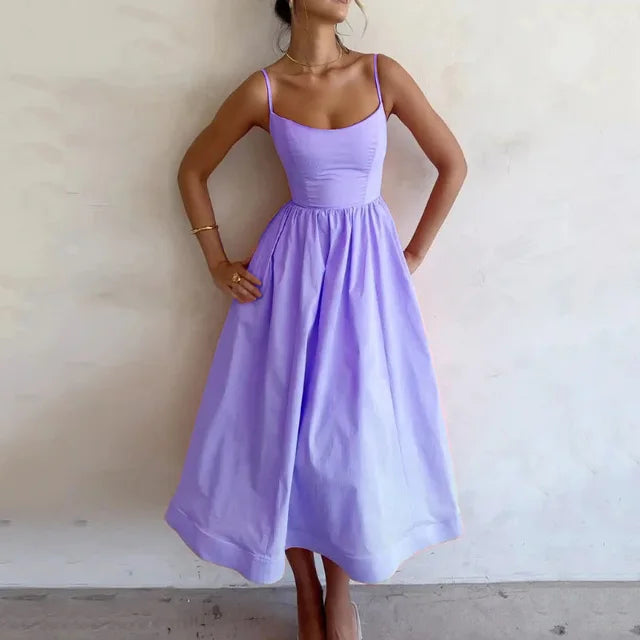 Corren | Robe Midi À Bretelles Et Encolure Ronde