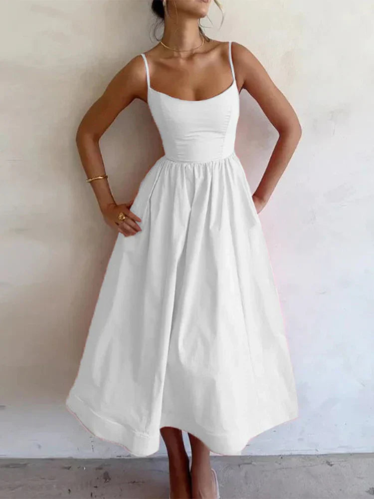 Corren | Robe Midi À Bretelles Et Encolure Ronde