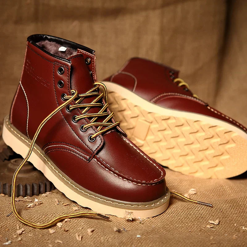 Romeo | Bottes D’Hiver Rétro En Cuir Élégant