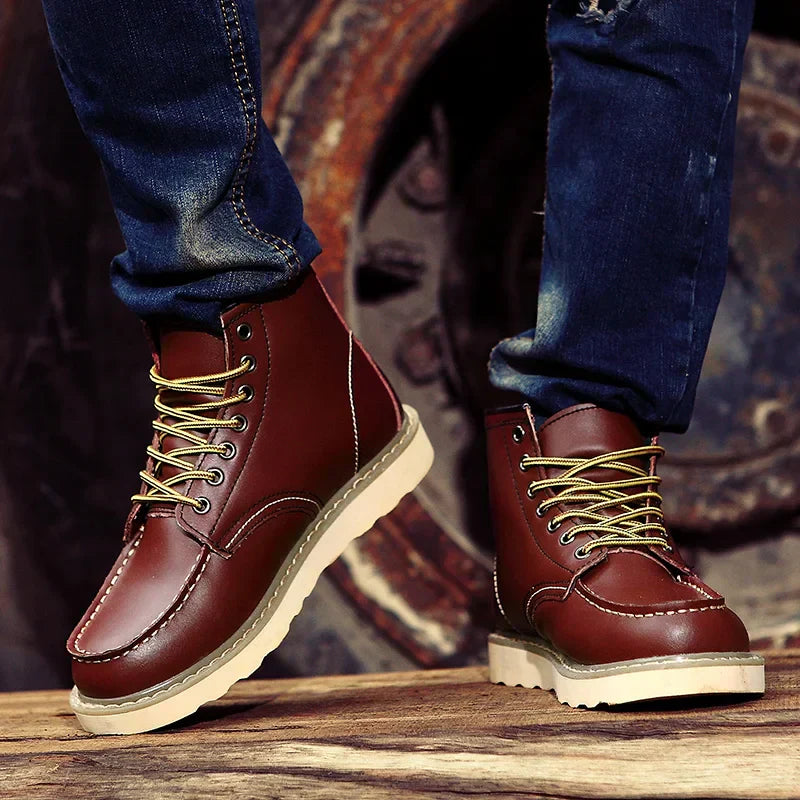 Romeo | Bottes D’Hiver Rétro En Cuir Élégant
