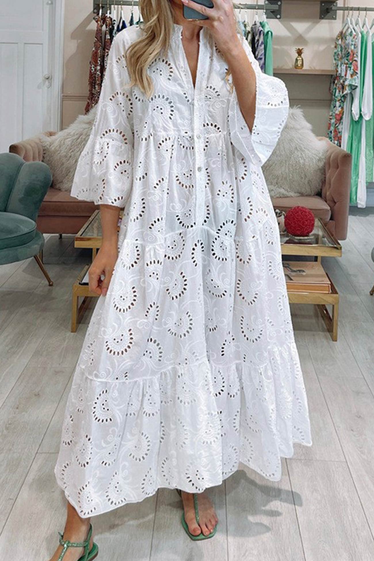 Colette | Robe En Dentelle À Coupe Fluide Pour Une Élégance Estivale