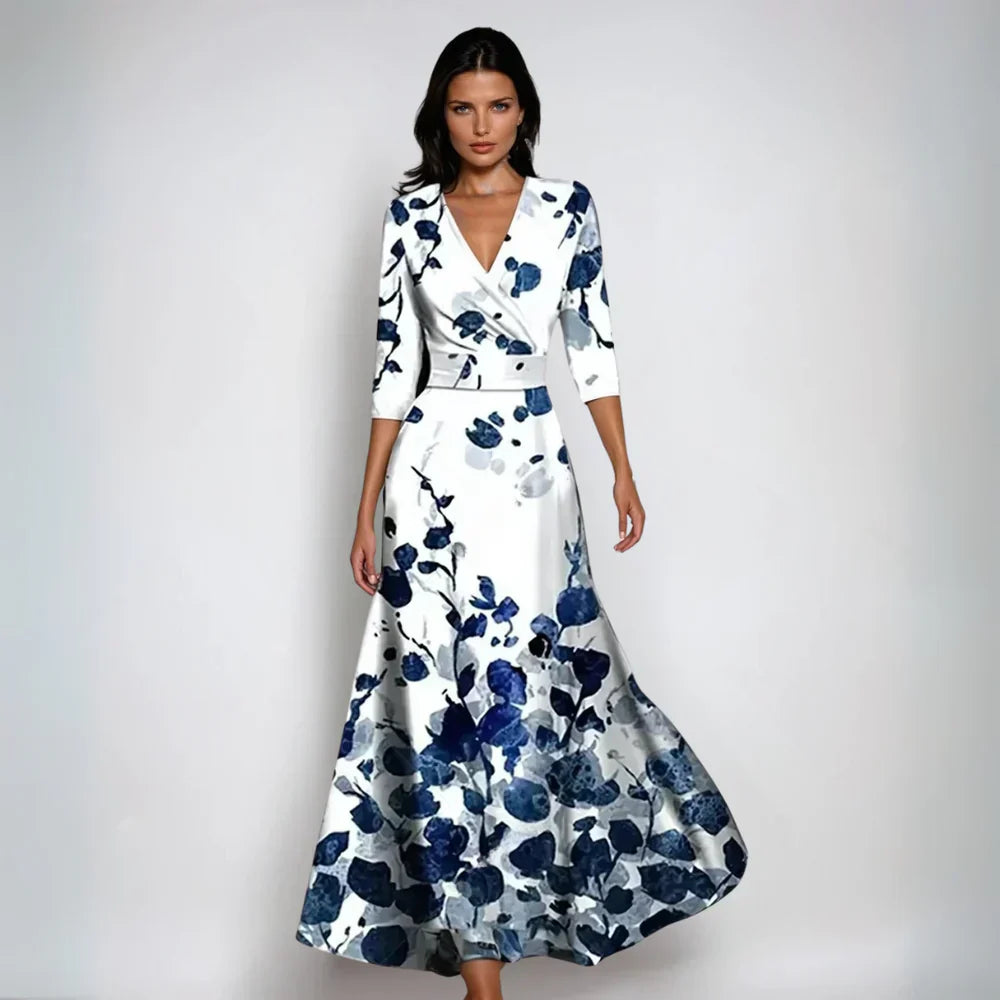 Ivanna | Robe Longue Portefeuille Fleurie