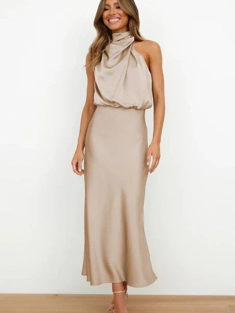 Rhea | Robe Midi Glamour à Épaules Dénudées