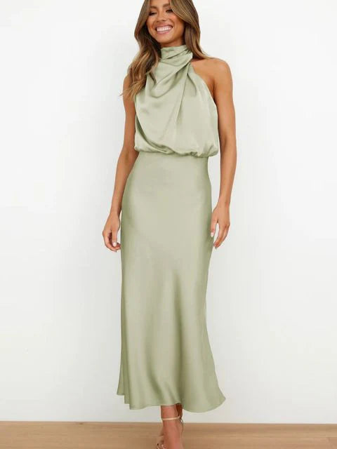 Rhea | Robe Midi Glamour à Épaules Dénudées