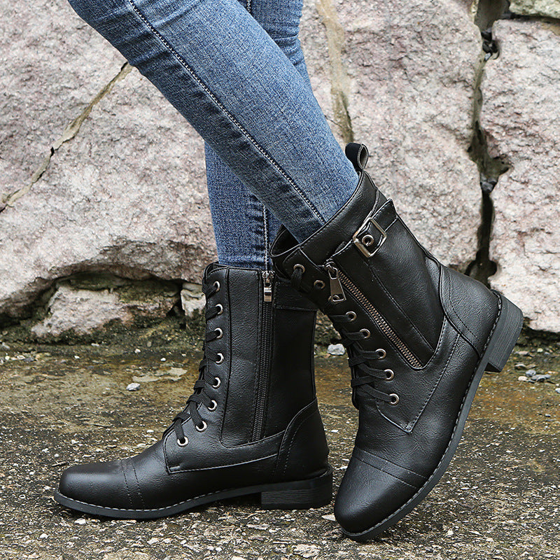Bottines Britany à Lacets en Cuir PU - Piedis LTD Bottines Britany à Lacets en Cuir PU Bottines Piedis LTD Noir / 36 Piedis LTD Bottines