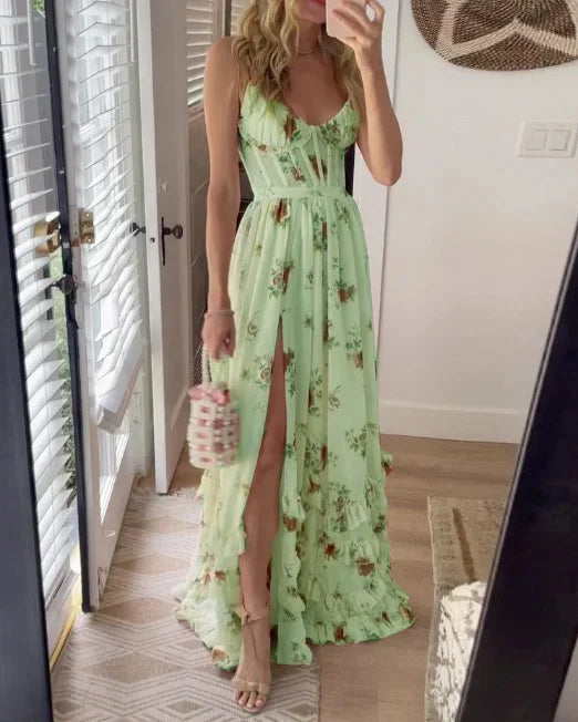 Richelle | Robe Midi Fleurie À Silhouette Cintrée