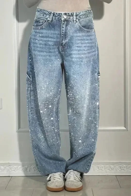 Calypso | Pantalon Taille Haute Jambes Larges Avec Poches