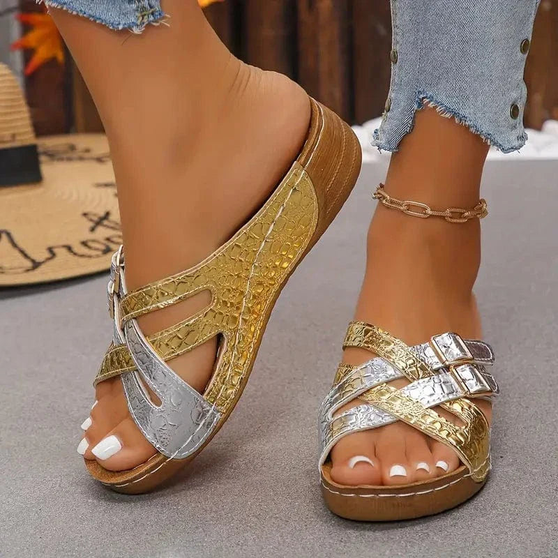 Deniza | Sandales Orthopédiques Brillantes et Confortables