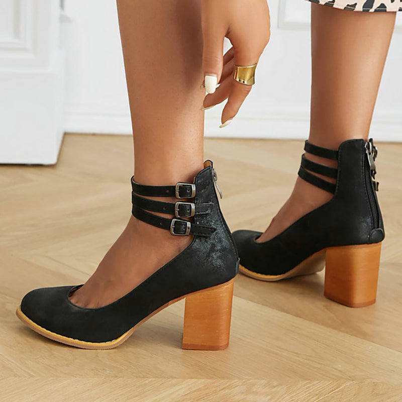Criselda | Sandales Minimalistes À Talon Bloc Et Bride Cheville
