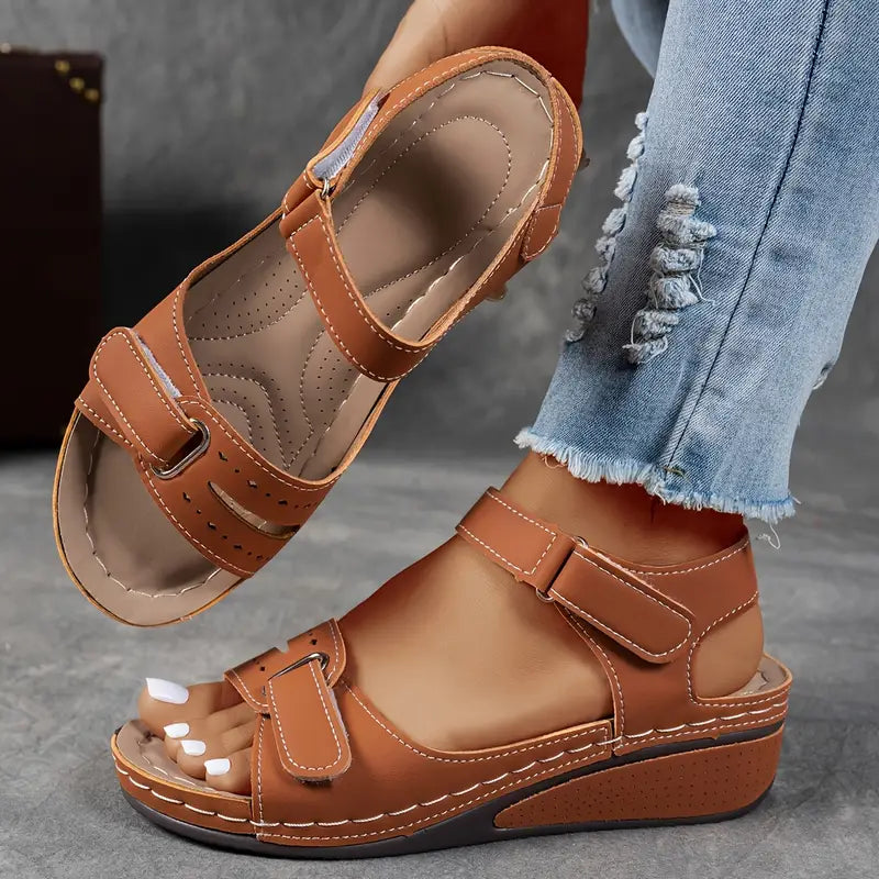 Veera | Sandales Orthopédiques À Talon Compensé Confortables