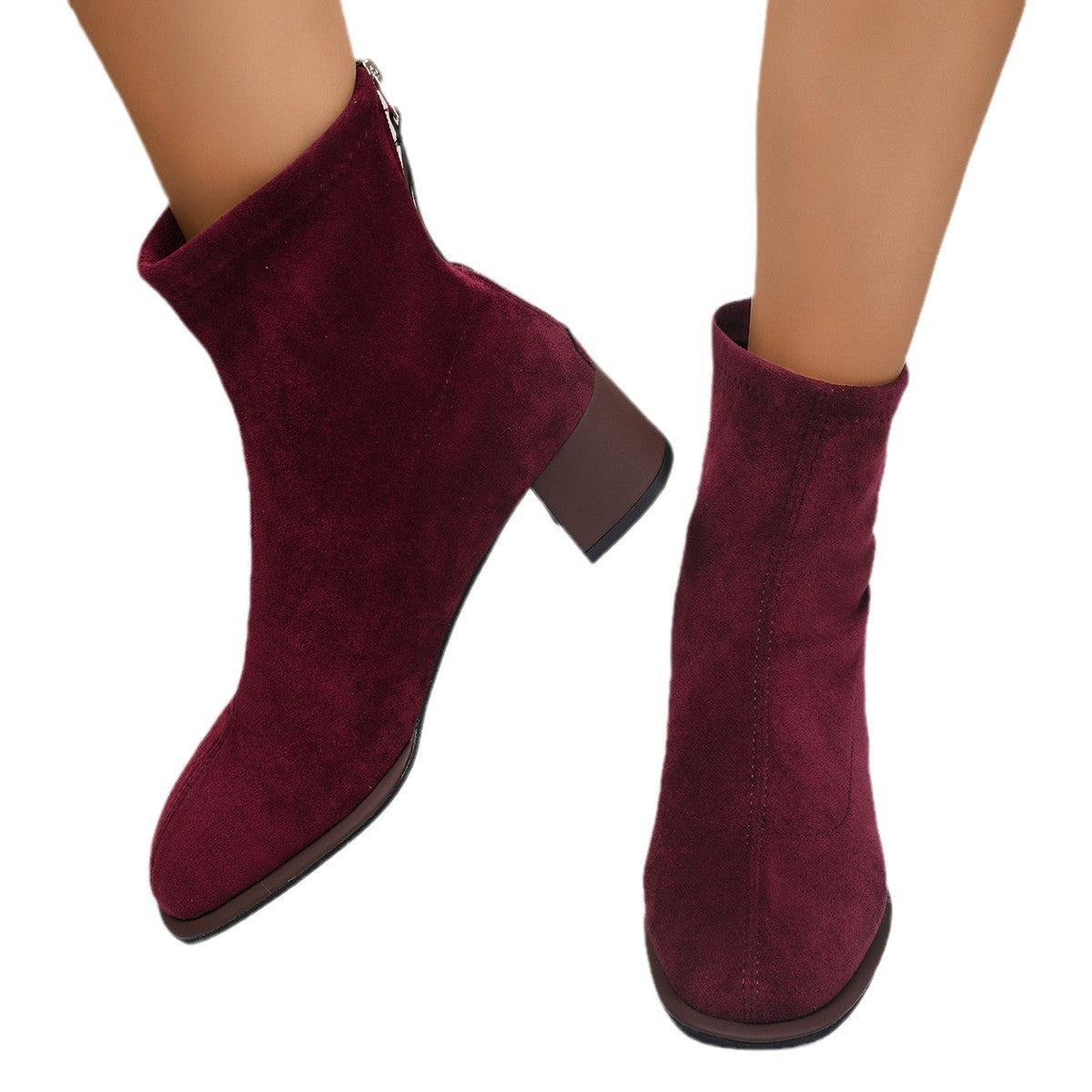 Bottes à Talon Rond Suédé - Piedis LTD Bottes à Talon Rond Suédé 0 Piedis LTD Wine Red / 36 Piedis LTD 0