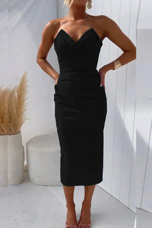 Sarena | Robe Midi Fendue Sans Manches