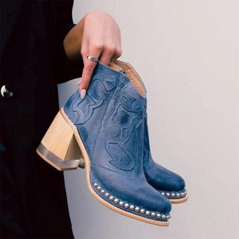 Jersey | Bottines En Cuir À Talon Sculpté