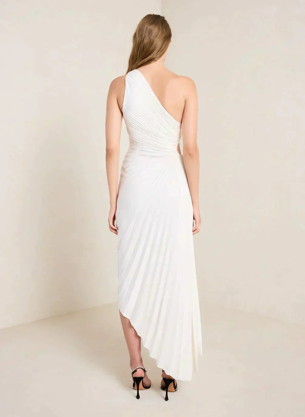 Zarelia | Robe Midi Plissée Asymétrique