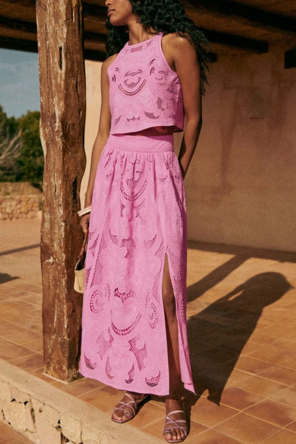 Luna | Ensemble En Dentelle Rose Pour Une Élégance Romantique Et Féminine