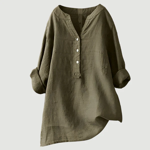 Solara | Chemise En Lin À Boutons Et Manches Retroussables