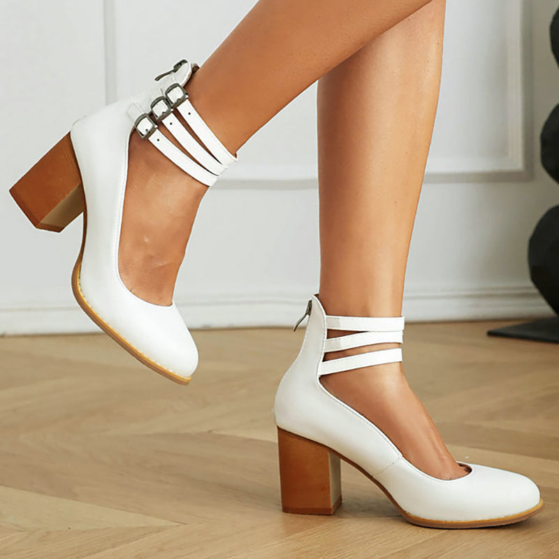 Criselda | Sandales Minimalistes À Talon Bloc Et Bride Cheville
