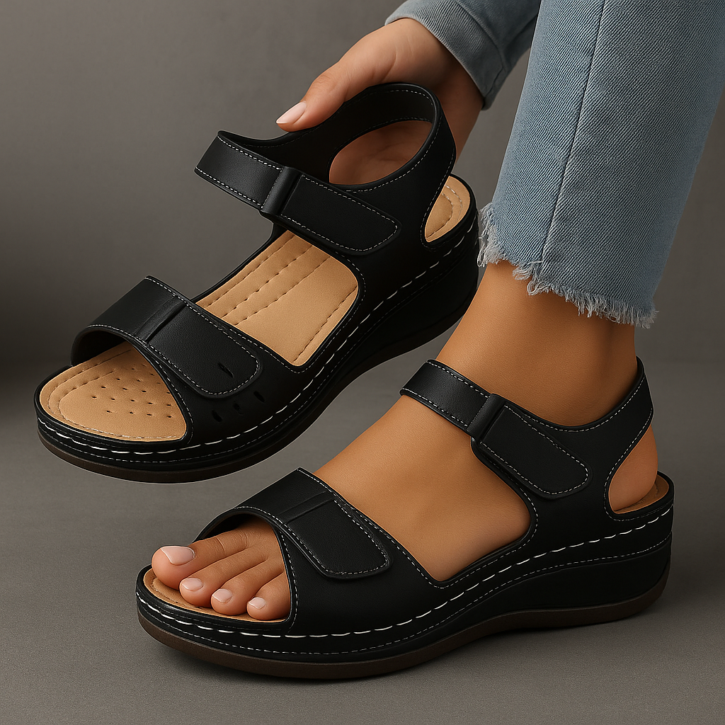 Veera | Sandales Orthopédiques À Talon Compensé Confortables