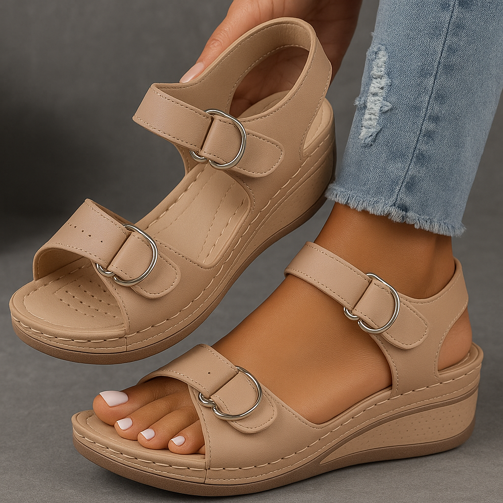 Veera | Sandales Orthopédiques À Talon Compensé Confortables