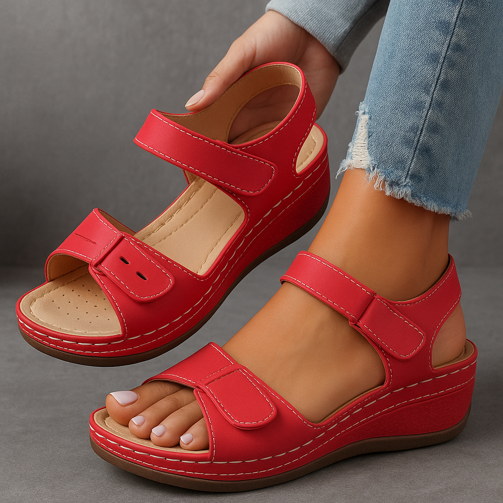 Veera | Sandales Orthopédiques À Talon Compensé Confortables