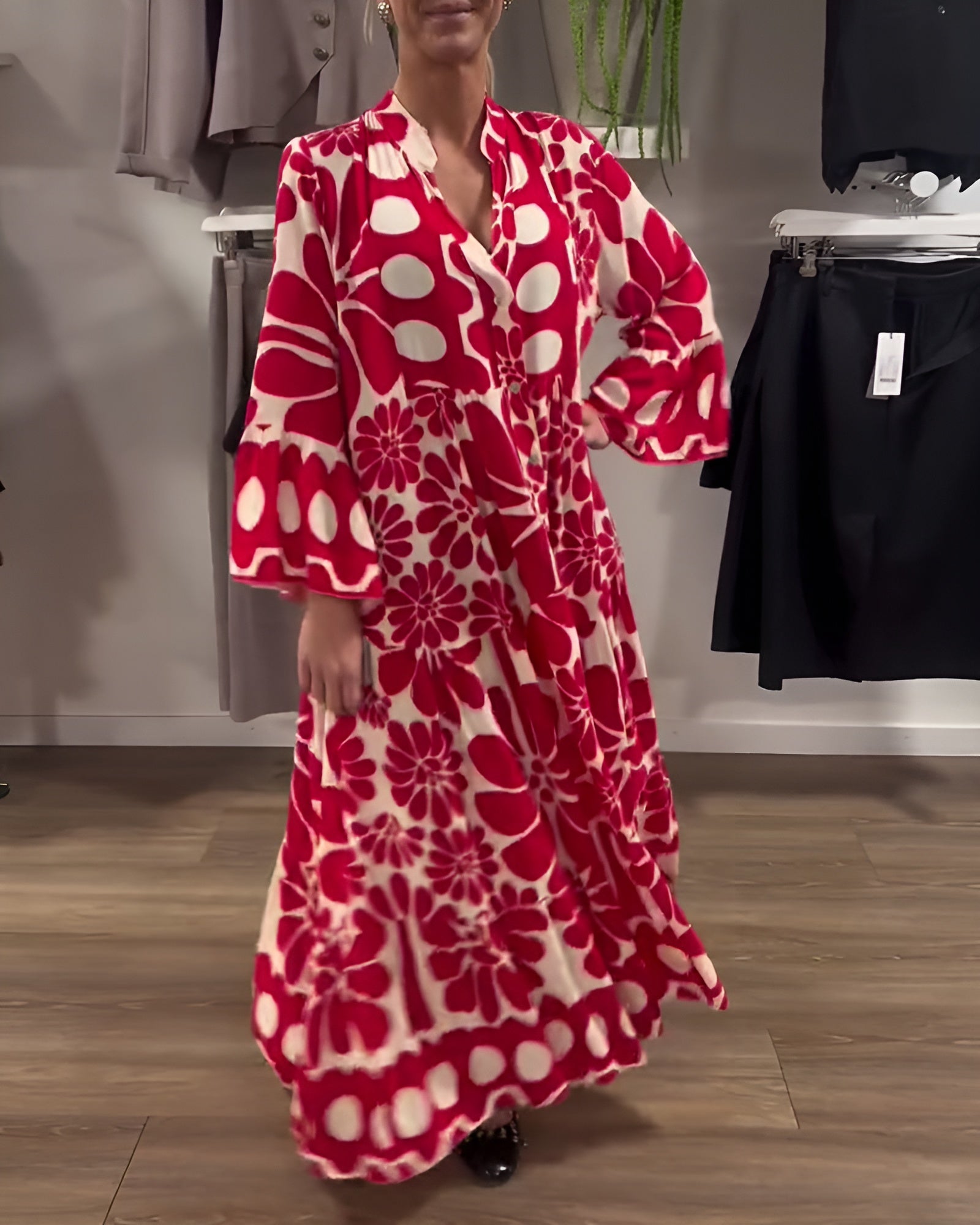 Noémie | Robe Longue Imprimée Élégante Et Confortable