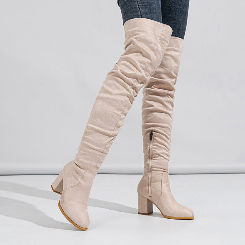 Bottes Hautes Élastiques en Daim pour Femme - Piedis LTD Bottes Hautes Élastiques en Daim pour Femme 0 Piedis LTD Abricot / 35 Piedis LTD 0