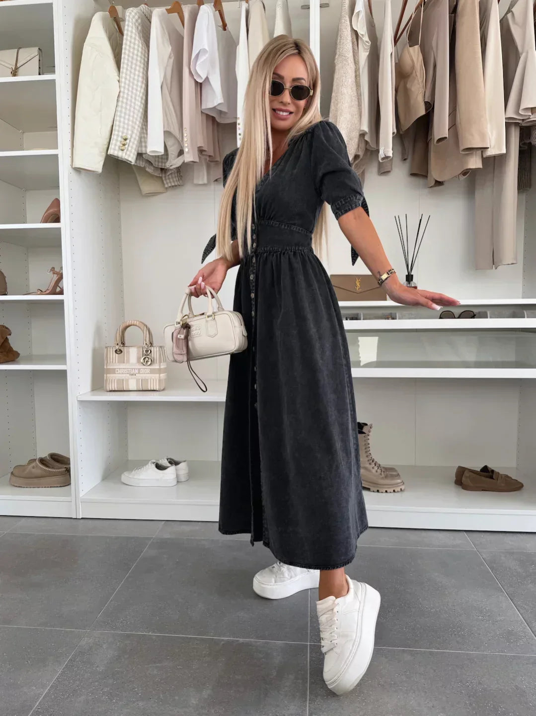Ivanka - Robe En Denim Élégante