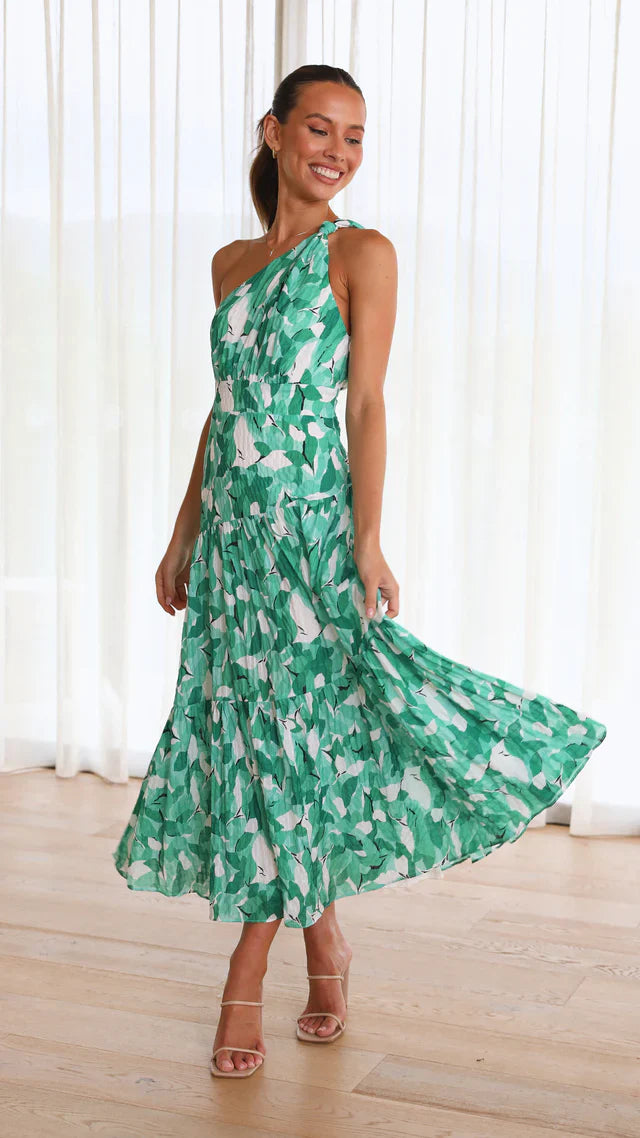 Fyang | Robe Midi Asymétrique à Imprimé Fleuri