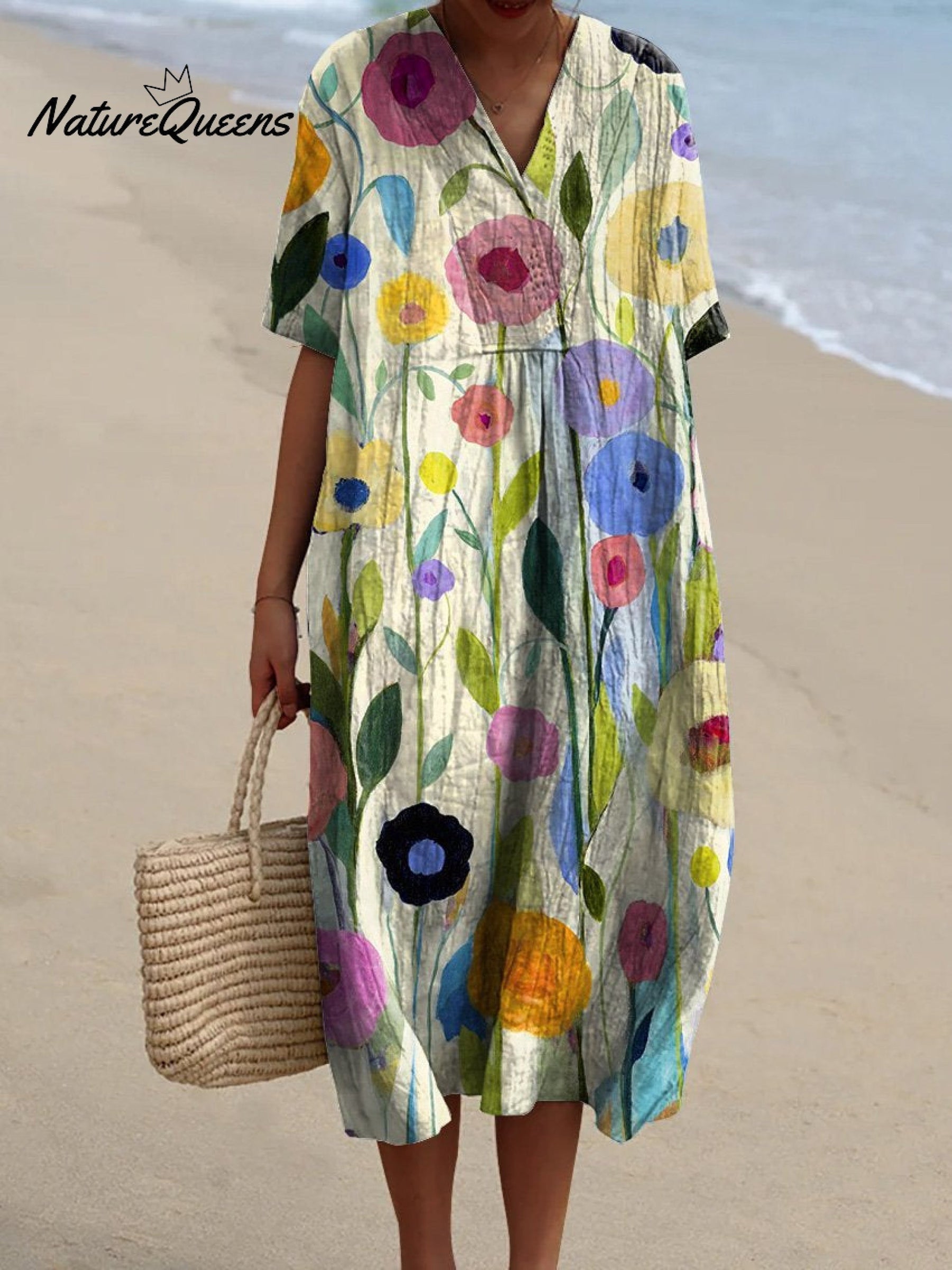 Glaizel | Robe Printanière Artistique En Coton