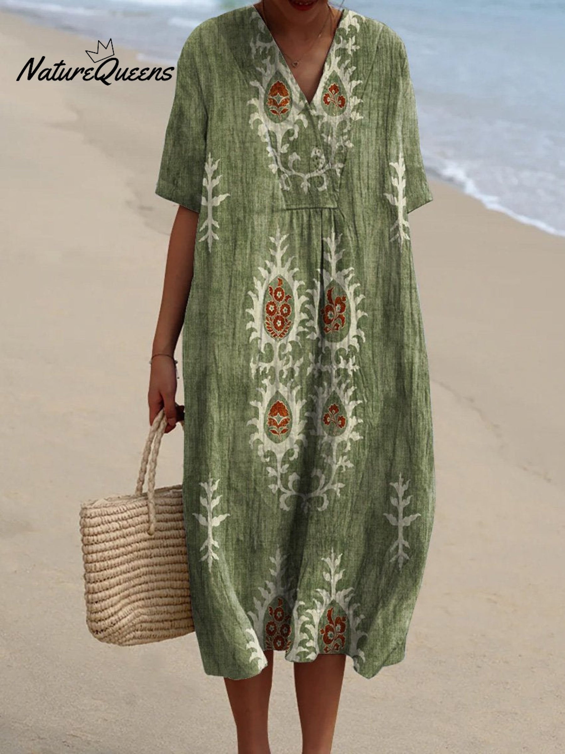 Keya | Robe Vintage En Coton À Imprimé Floral Ethnique
