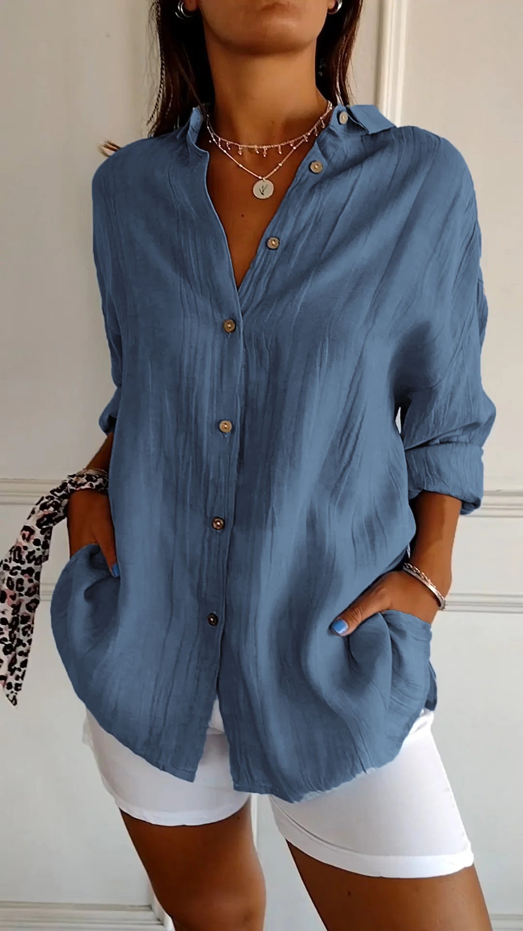 Yara | Blouse Classique À Plis Et Coupe Structurée