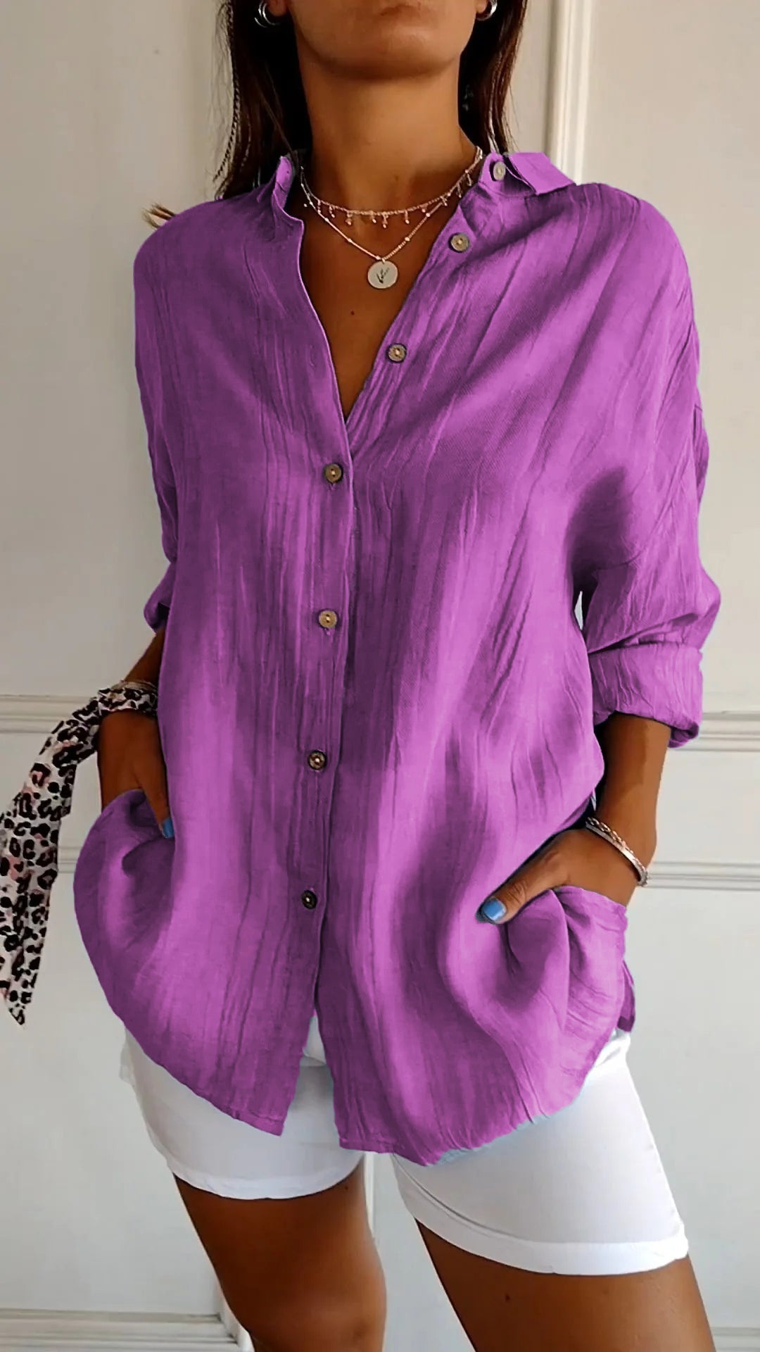Yara | Blouse Classique À Plis Et Coupe Structurée