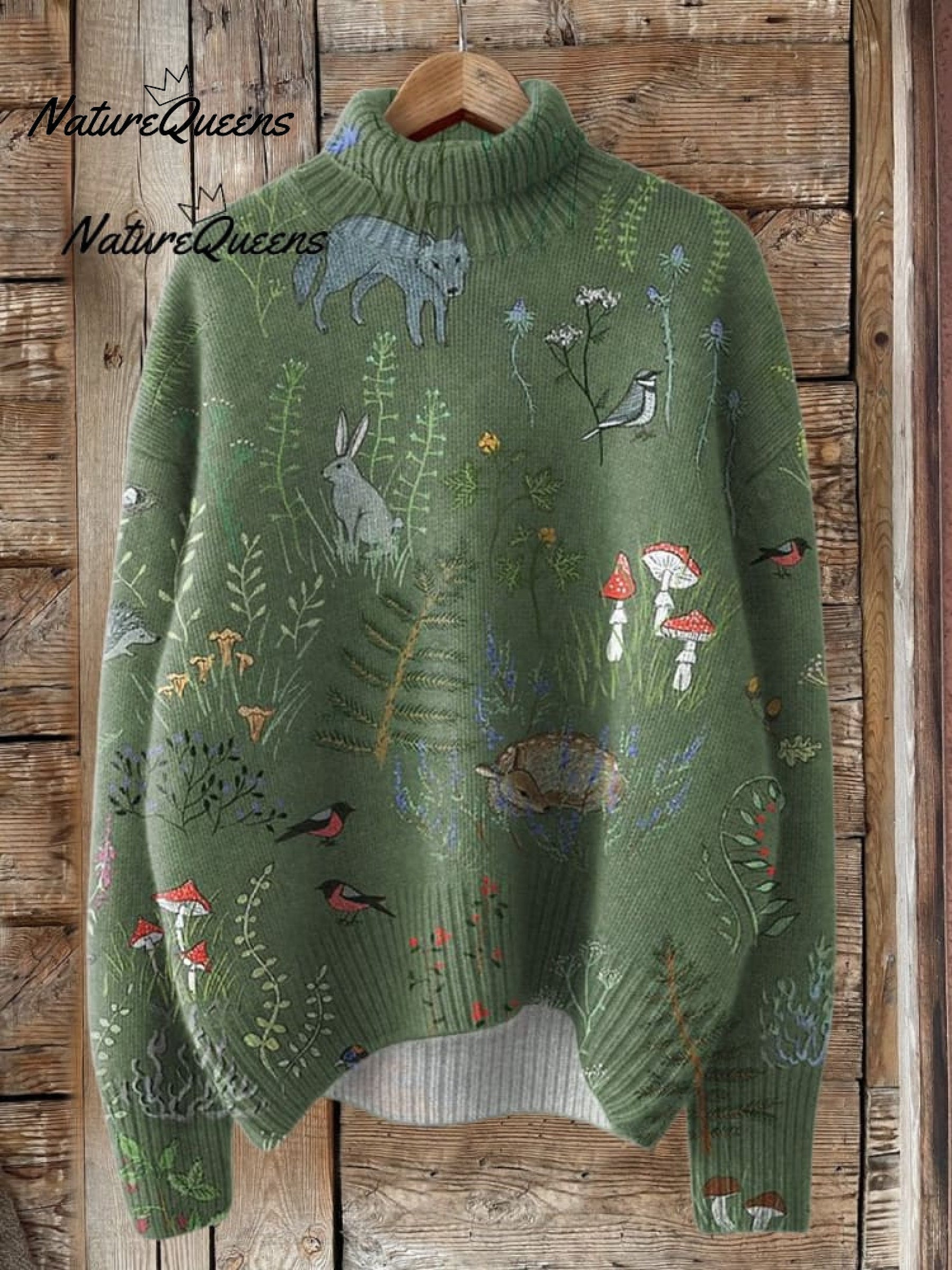 Maren | Jupe En Lin Aérée À Motifs Forêt Et Animaux
