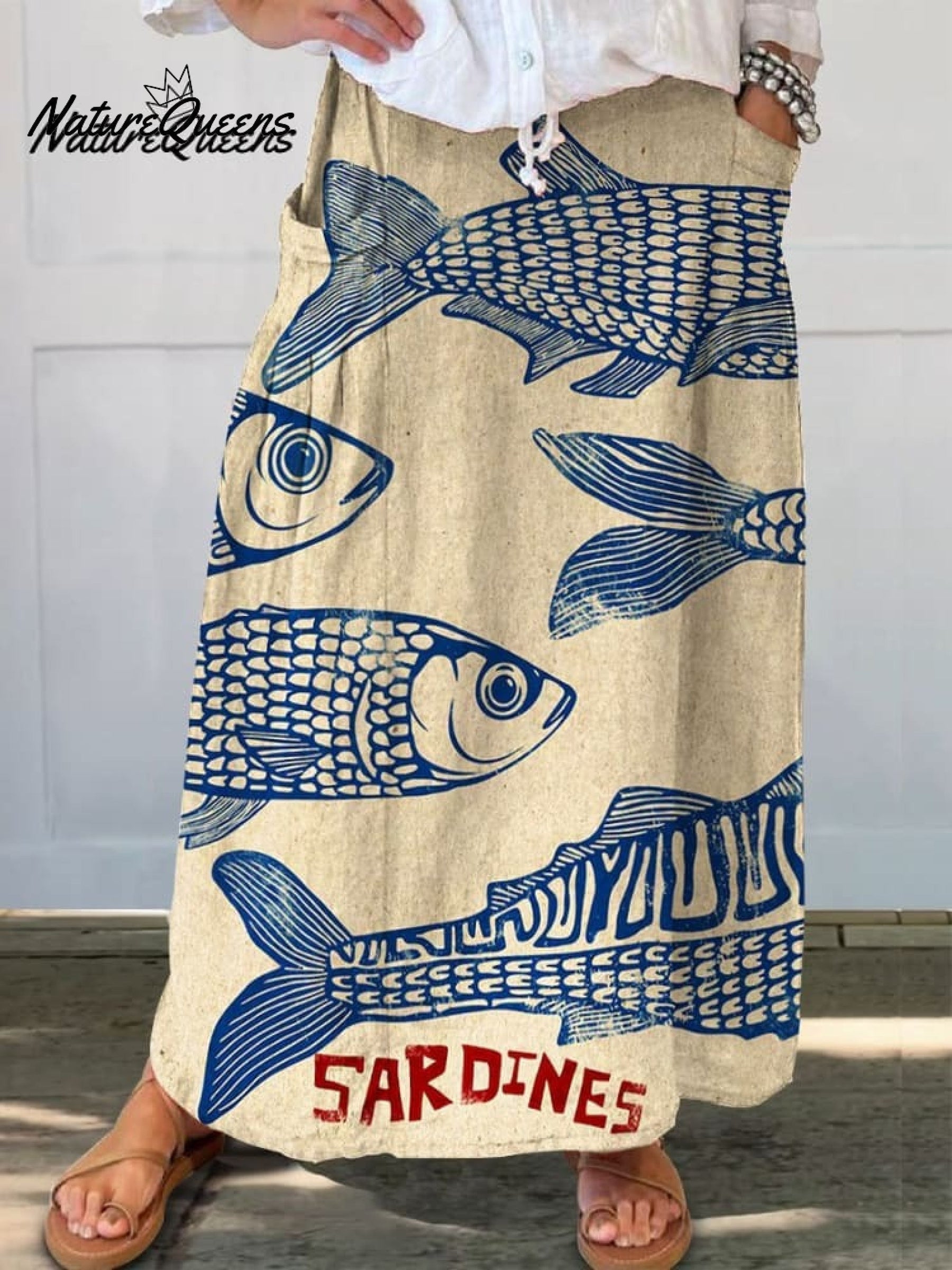 Jolina | Robe Vintage En Coton Imprimé Poissons