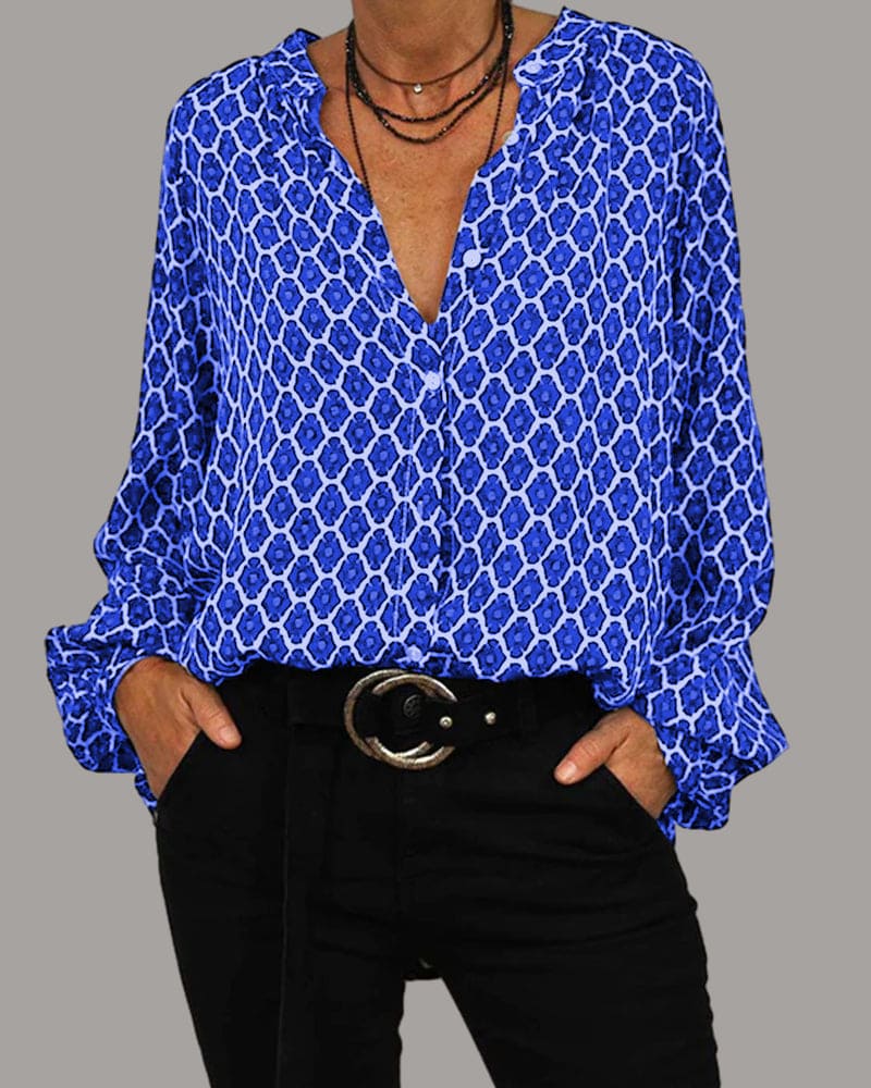 Joseline | Blouse Fluide À Motif Géométrique